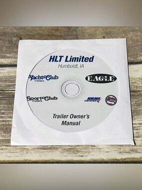 HLT Limited Trailer Owner's Manual CD - White with Blue and Black Logos